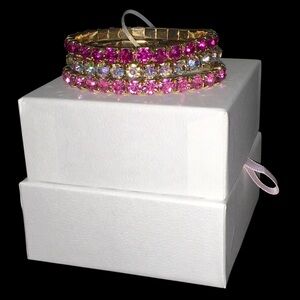3pc Stretchy Rhinestone Bracelets 💖